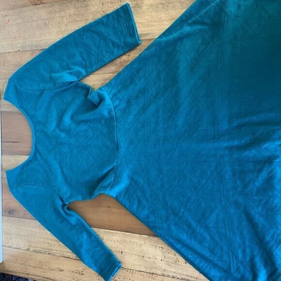 Everly Teal 3/4 sleeve Dress - size M - Picture 8 of 8